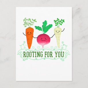 Positive Root Pun - Rooting for you Postcard