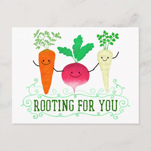 Positive Root Pun - Rooting for you Postcard (Front)