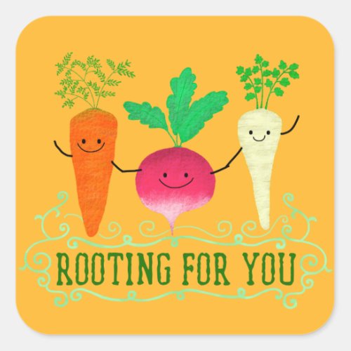 Positive Root Pun _ Rooting for you Square Sticker