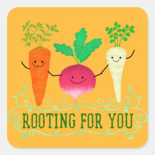 Positive Root Pun - Rooting for you Square Sticker