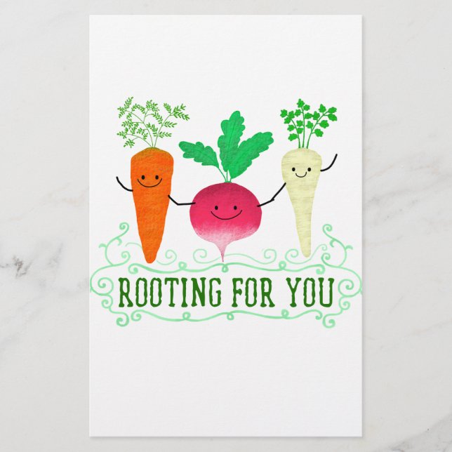 Positive Root Pun - Rooting for you Stationery (Front)