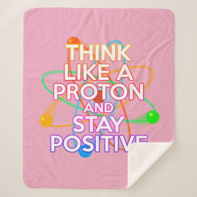 Positive Science Saying Modern Fun Girly Pink Sherpa Blanket (Front)