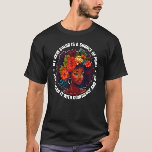 Positive Self Love Affirmation Black Afro Flower G T_Shirt