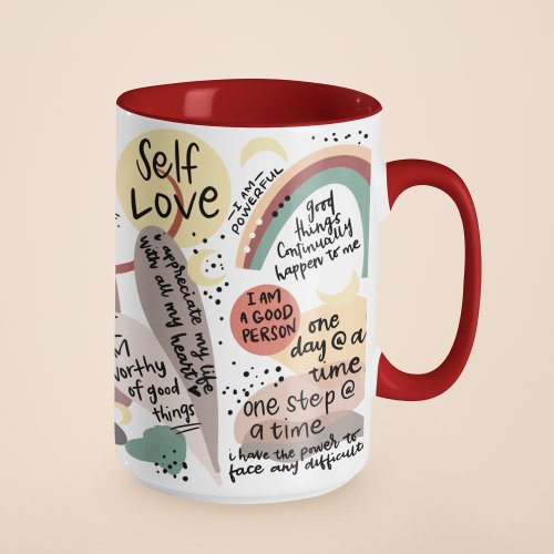 Positive Self Love Affirmations Graphics Mug