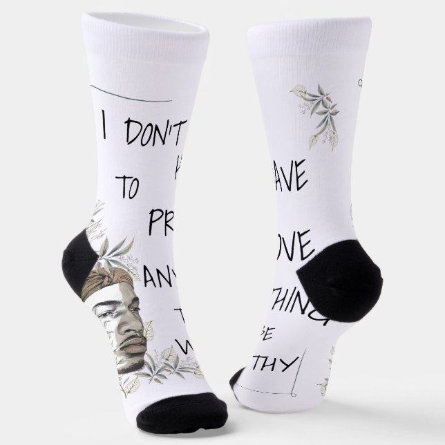 Positive Self-Worth Affirmation Socks (Angled)