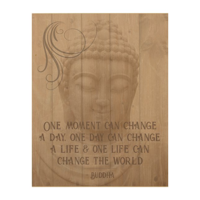 Positive Thinking Affirmation Buddhist Saying Wood Wall Art (Front)