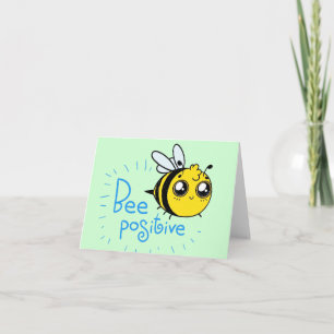 Positive Thinking Bee Positive Cute Bee Note Card