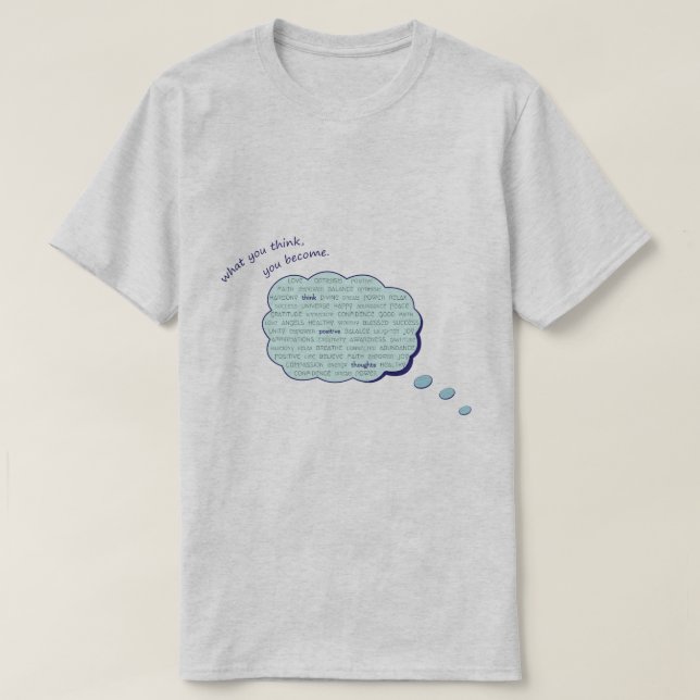 Positive thinking energy inspirational blue bubble T-Shirt (Design Front)