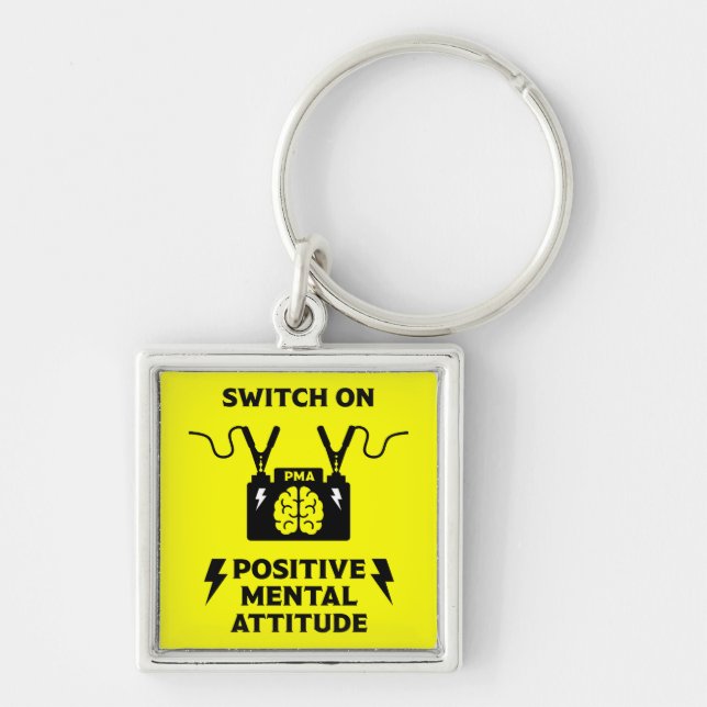 Positive Thinking Mental Attitude Keychain (Front)