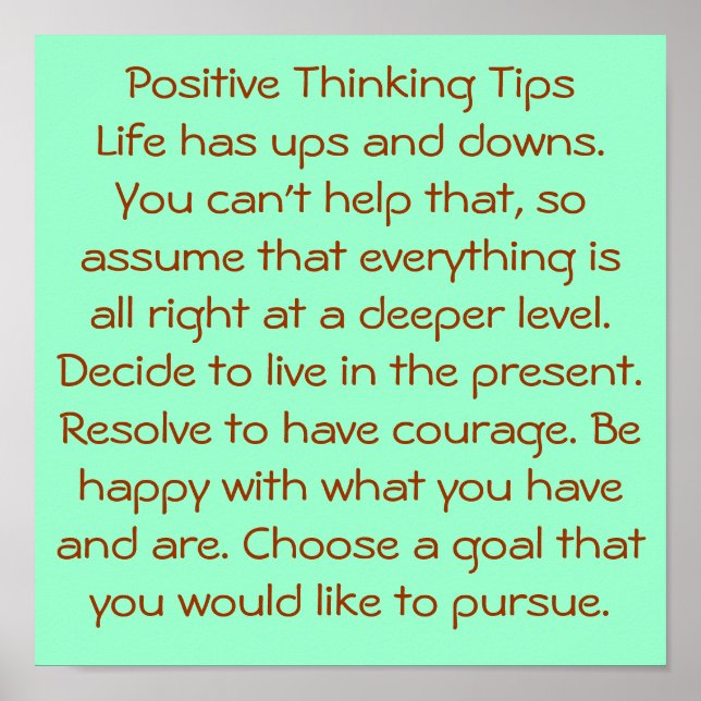 Positive Thinking Poster (Front)