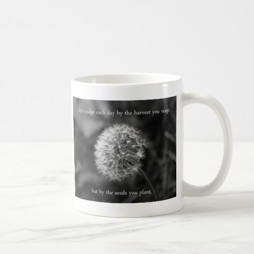 Positive Thinking Saying with Dandelion Coffee Mug