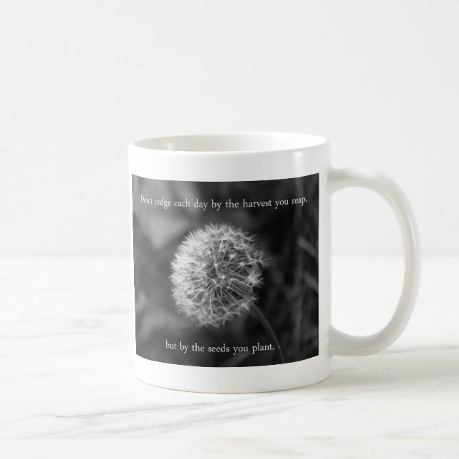 Positive Thinking Saying with Dandelion Coffee Mug (Right)
