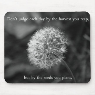 Positive Thinking Saying with Dandelion Mouse Pad