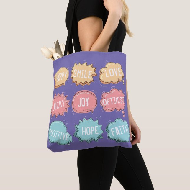 Positive Thinking Tote Bag - Customizable (Close Up)
