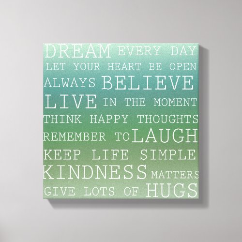 Positive Thoughts Canvas Print