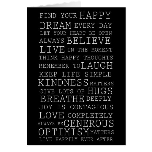 Positive Thoughts Card | Zazzle