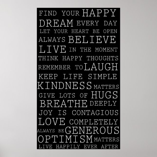 Positive Thoughts Inspirational Motivational Poster (Front)