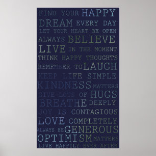 Positive Thoughts Inspirational Words Poster