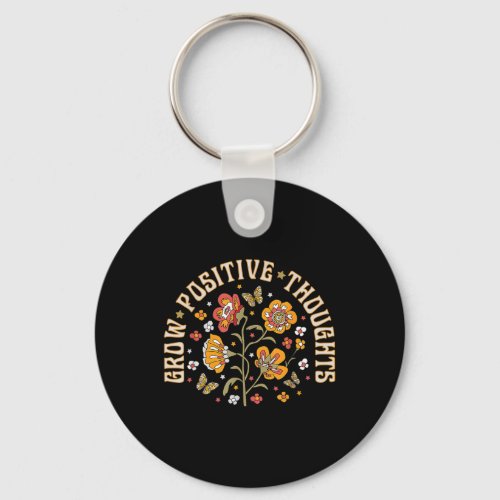 Positive Thoughts Mental Health Awareness Groovy R Keychain