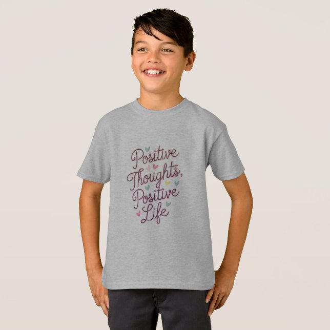 "Positive Thoughts, Positive Life - Vibrant Mindse T-Shirt (Front Full)