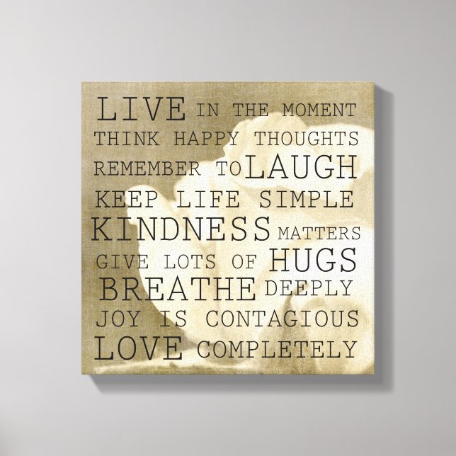 Positive Thoughts Rose Canvas Print (Front)