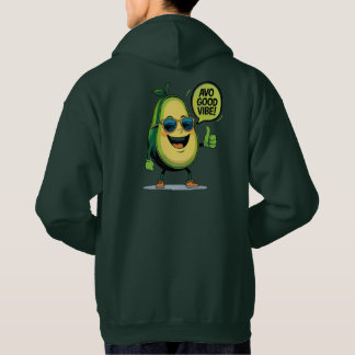 Positive Vibe Avocado Kawaii Fruit Pun Hoodie
