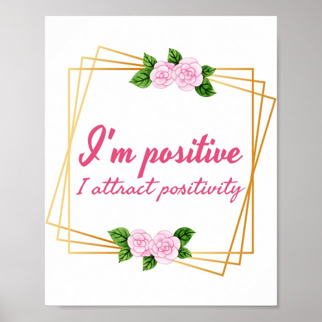 positive vibe sayings for self love poster (Front)