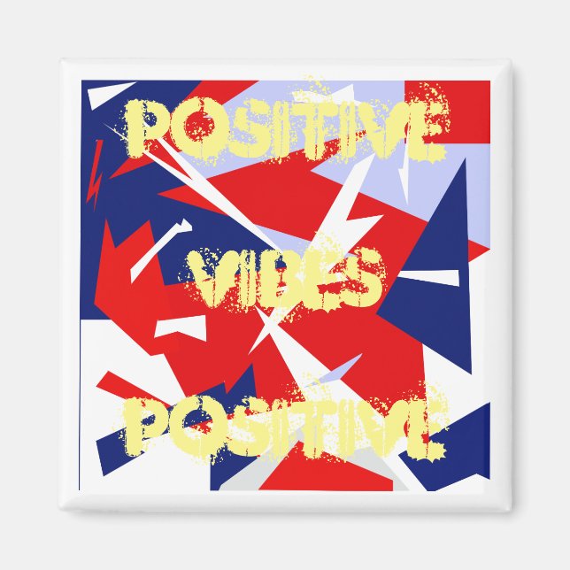 Positive Vibes Abstract Art Pastel Colours Magnet (Front)