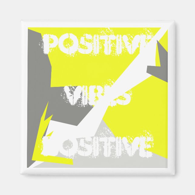 Positive Vibes Abstract Art Pastel Colours Magnet (Front)