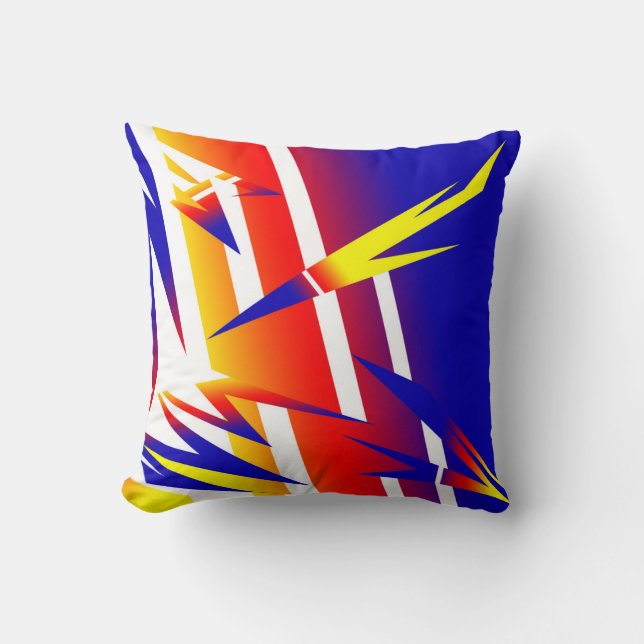 Positive Vibes Abstract Art Thunder Cushion Pillow (Front)