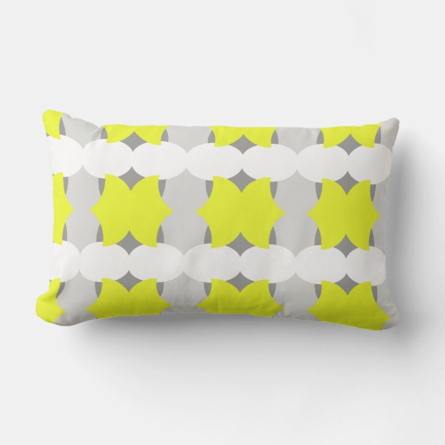 Positive Vibes Abstract Art Yellow Cushion Pillow (Front)