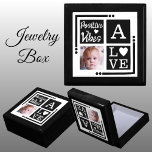 Positive vibes add photo initial black jewelry gift box<br><div class="desc">Keepsake jewelry / jewellery gift box.
Personalize with an initial and photo.
Positive vibes / Love,  with a love heart and the colors black and white.</div>