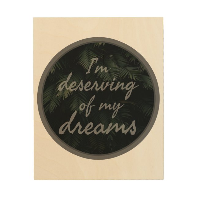 positive vibes affirmations for self acceptance wood wall art (Front)