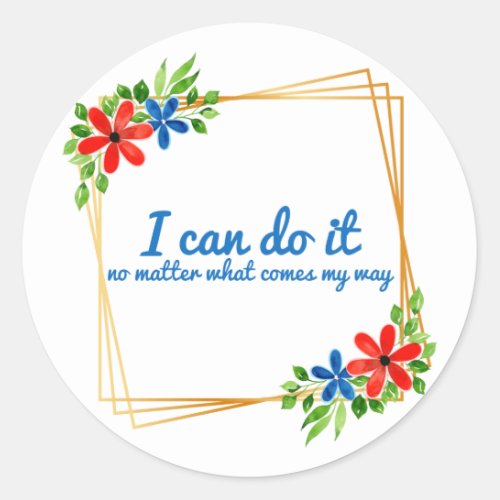 positive vibes affirmations for work classic round sticker