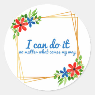 positive vibes affirmations for work classic round sticker