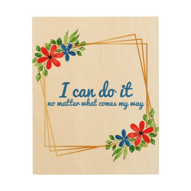 positive vibes affirmations for work wood wall art (Front)