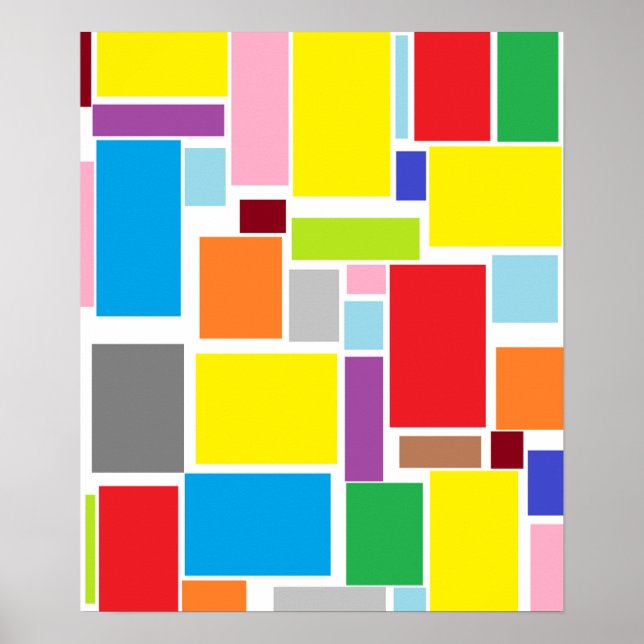 Positive Vibes Colorful Blocks A3 Poster (Front)