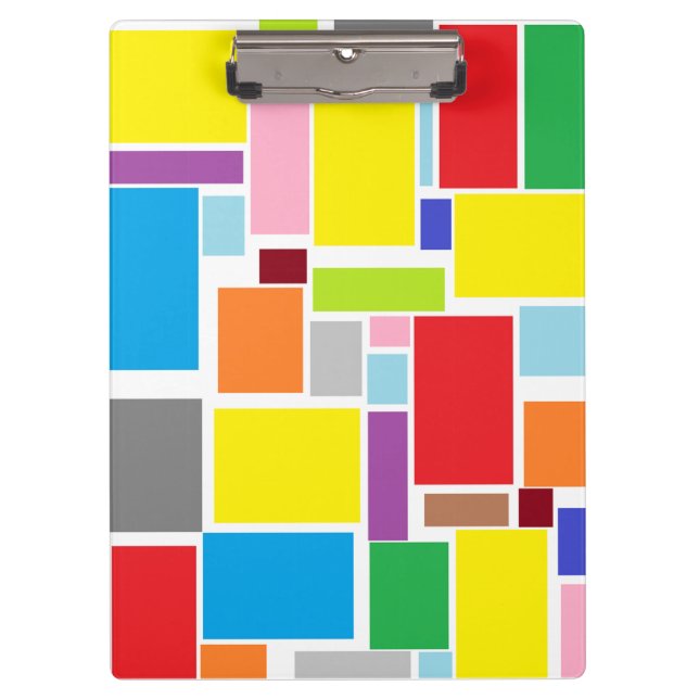 Positive Vibes Colorful Blocks Clipboard (Front)