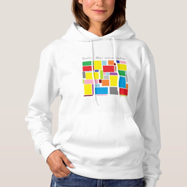 Positive vibes concentration Colourful Blocks Hoodie (Front)