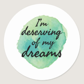 positive vibes for self acceptance classic round sticker