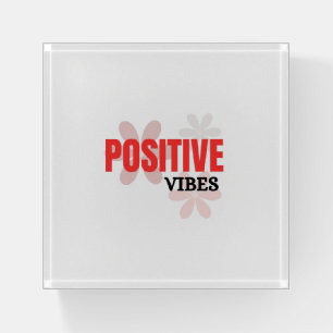Positive Vibes – Good Energy Inspirational Floral Paperweight