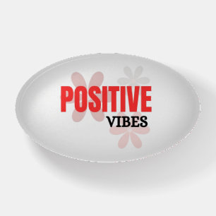Positive Vibes – Good Energy Inspirational Floral Paperweight