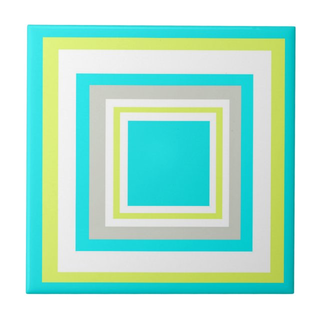 Positive Vibes Happy Pastel Colours Abstract Art Ceramic Tile (Front)
