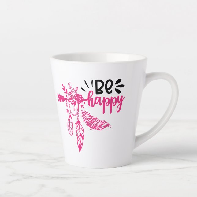 Positive Vibes | Motivational Quote Latte Mug (Right)