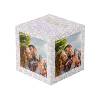 Positive vibes only add photo personalized cube