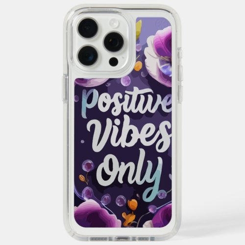  Positive Vibes Only Glass Plaque Purple Flowers  iPhone 15 Pro Max Case