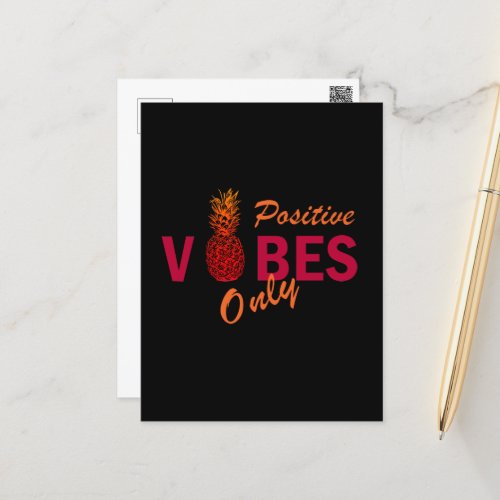 positive vibes only holiday postcard