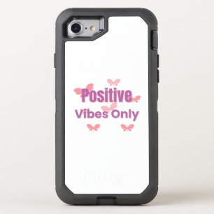 Positive Vibes Only Minimal Motivational Quote OtterBox Defender iPhone SE/8/7 Case