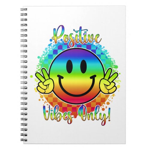 Positive Vibes Only Smiley Face Notebook