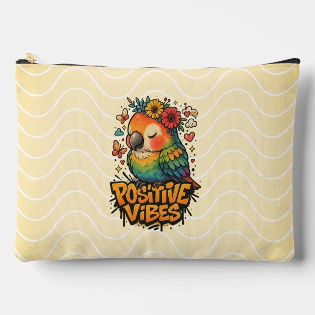“Positive Vibes” Parrot Accessory Pouch (Front)